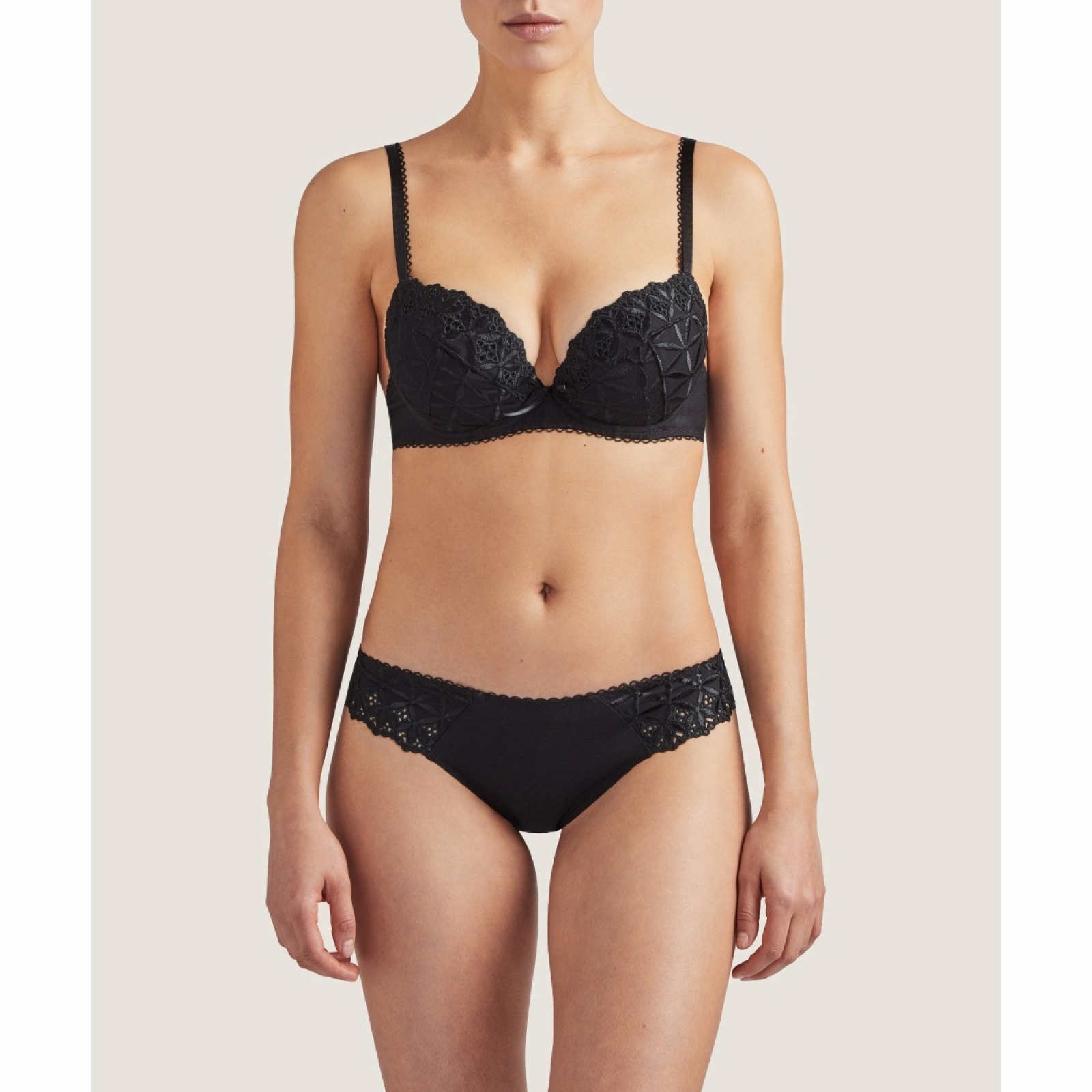 Soutien-gorge Plunge Push-up AUBADE Bahia - Taille 80B (FR) / 65 (EUR) / 30 (US) - Noir - Neuf Avec étiquettes