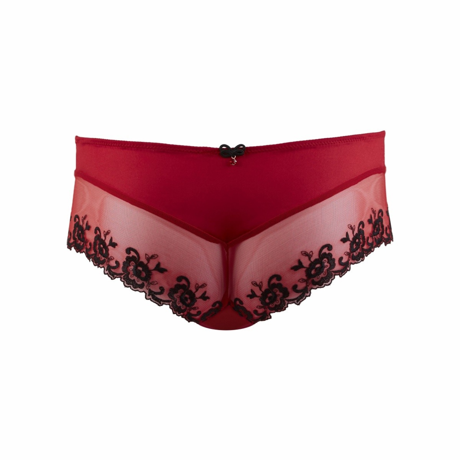 Shorty Aubade Saint Tropez - Dentelle Fleurie Rouge - Taille 1 (36 EU / UK XS) - Neuf Avec étiquettes