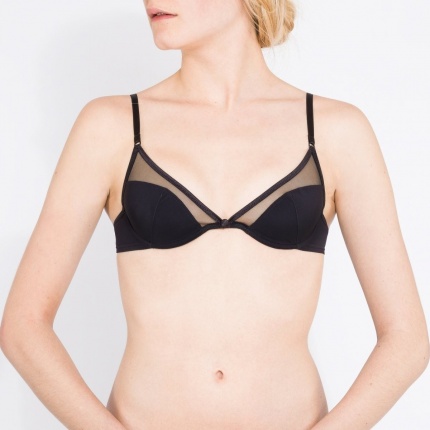 Soutien-Gorge Corbeille YSE 24 Heures de la Vie d'une femme Noir