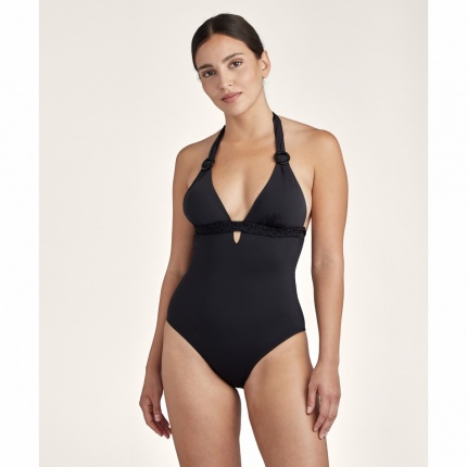 Maillot de Bain Aubade Une pice avec coques La Plage ensoleille Noir