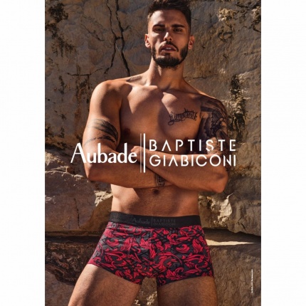 Aubade Men Boxer Trunk Homme Red Ornament