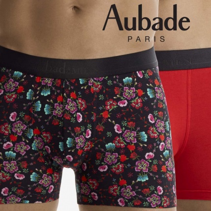 Aubade Men Duo de Boxers Magie et Uni Rouge