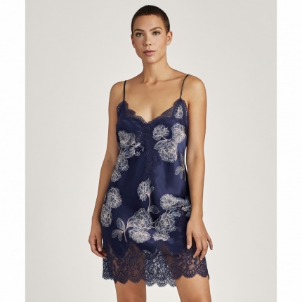 Aubade Nuisette en Soie Toi Mon Amour Bleu Nuit