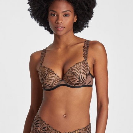 Aubade Soutien-Gorge Plunge Coque Sensory Illusion Golden Leaves