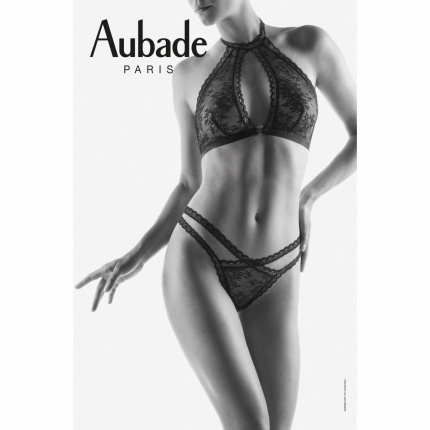 Boite  Dsir AUBADE Frisson Ephmre Brassire sans armature et String Noir