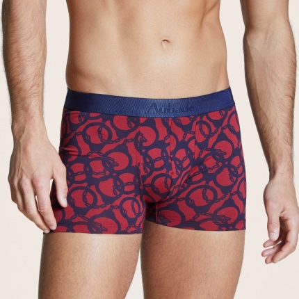 Duo Boxers AUBADE MEN Menottes Bordeaux et Uni Bleu Marine