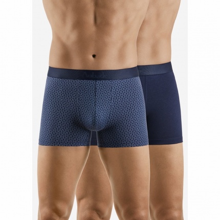 Duo Boxers AUBADE MEN Mini Menottes Marine et Uni Marine