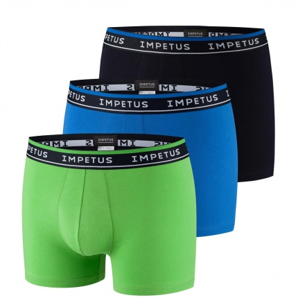 Pack de 3 Boxers IMPETUS Vert Bleu Noir
