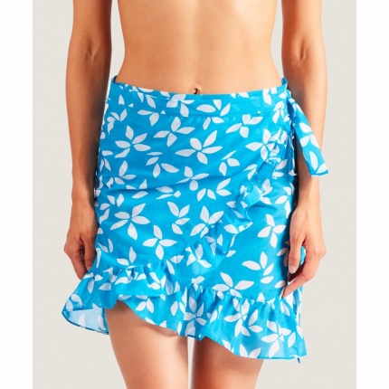 Pareo Court AUBADE MAILLOT DE BAIN Posie exotique Tahitien Bleu Tropique
