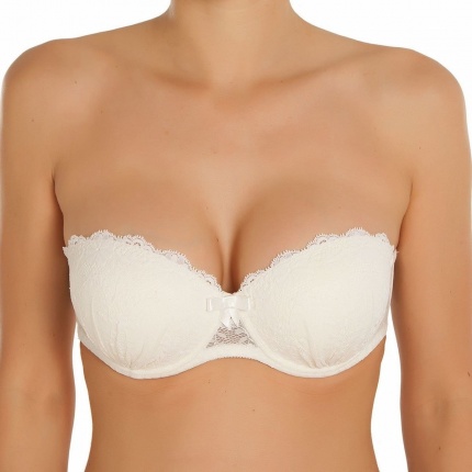 SELMARK Soutien-Gorge Bandeau Push-Up Marie Olivia Ivoire