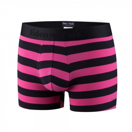 Shorty ferm EDEN PARK E201E41 Rayures Rose Tulipe et Noir