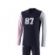 Pyjama long EDEN PARK E502E26 Bleu Marine Manches grises et roses