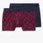 Duo Boxers AUBADE MEN Menottes Bordeaux et Uni Bleu Marine