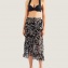 Pareo Long AUBADE MAILLOT DE BAIN Posie exotique Hawaien Noir