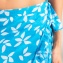 Pareo Long AUBADE MAILLOT DE BAIN Posie exotique Tahitien Bleu tropique