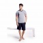 Pyjama court EDEN PARK E524E98 Haut Gris Ray Unis Bas Uni Marine - Marine