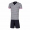 Pyjama court EDEN PARK E524E98 Haut Gris Ray Unis Bas Uni Marine - Marine